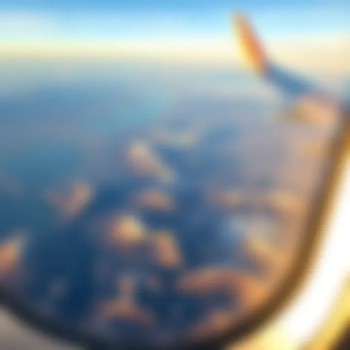 Breathtaking Views from High Above A scenic view from an airplane window
