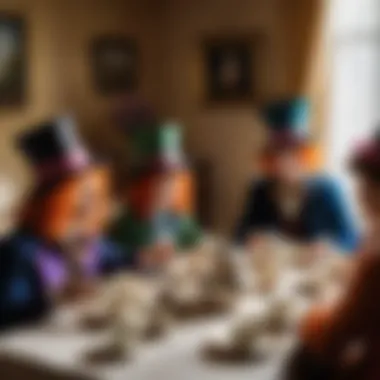 An artistic representation of the Mad Hatter's tea party