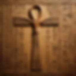 Ancient Egyptian Ankh Symbol Embedded in Hieroglyphs