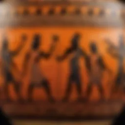 A stunning representation of ancient Greek pottery showcasing intricate designs and historical significance.
