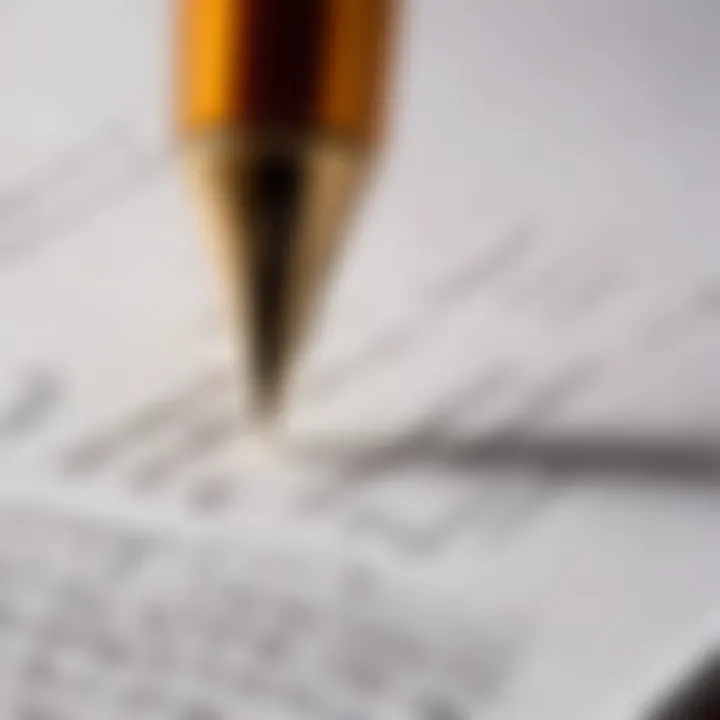 A close-up of a pen writing on paper