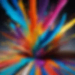 A vibrant abstract painting representing the essence of creativity