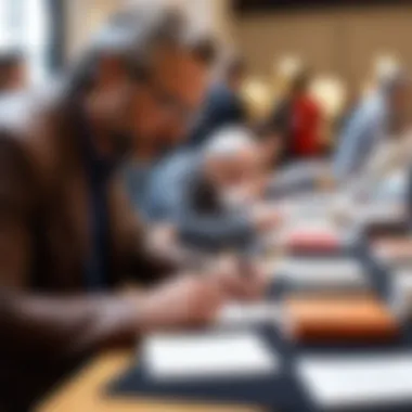 An author signing books at a literary event