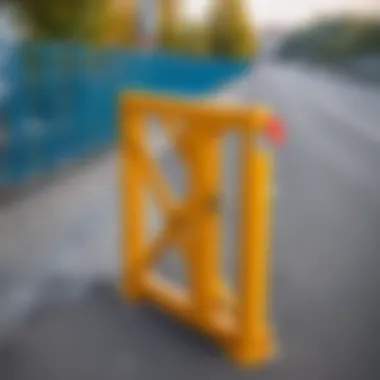 Detailed view of a barrier gate mechanism