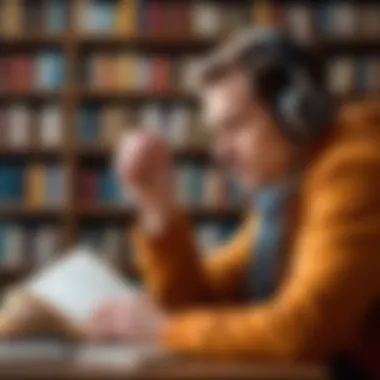 Reflecting on Insights A thoughtful individual reflecting on insights from audiobooks