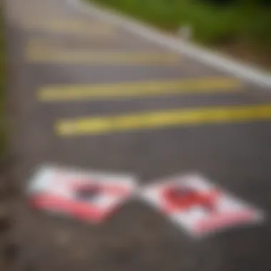 A close-up of a mysterious crime scene with evidence markers