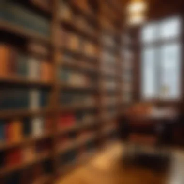 A library filled with influential psychology texts