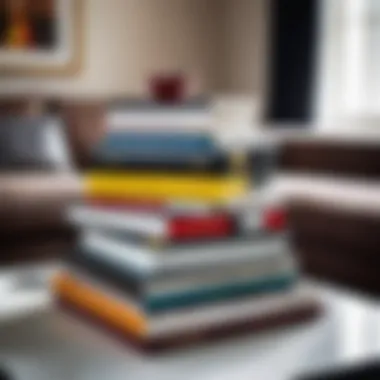 Iconic Fashion Books Collection A collection of iconic fashion books stacked on a stylish coffee table