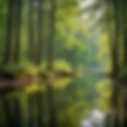 Serene forest landscape reflecting tranquility and nature's beauty