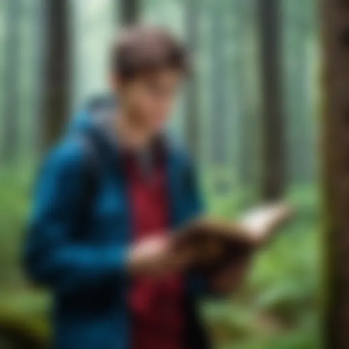 A captivating book cover featuring a teenage werewolf in a mystical forest.