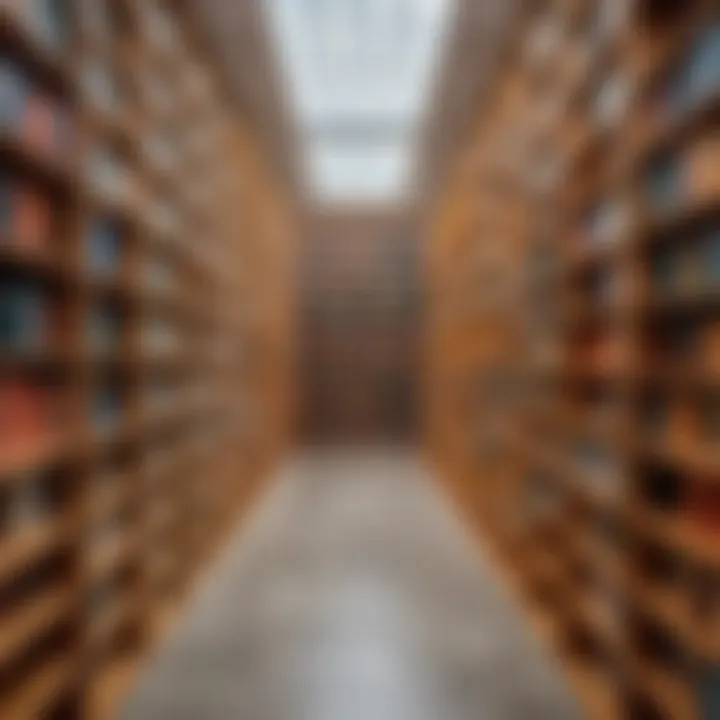 A modern library filled with diverse genres