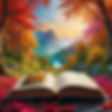 Enchanted Landscapes of Love Fantasy A mystical realm filled with enchanting landscapes and vibrant colors.