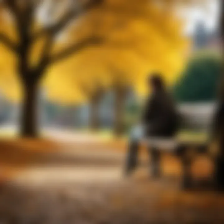 A solitary figure sitting on a bench, lost in thought, representing the weight of love and loss.