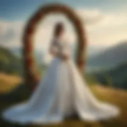 An artistic representation of the giant bride in a mystical landscape.