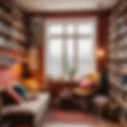 A cozy reading nook filled with diverse book genres