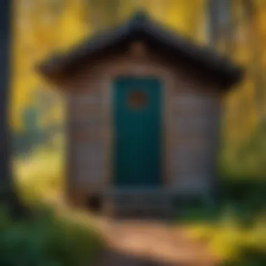 A mysterious cabin with a closed door, symbolizing secrets within