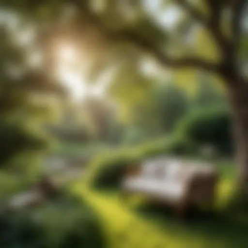 A serene reading nook surrounded by nature, inviting relaxation and contemplation.