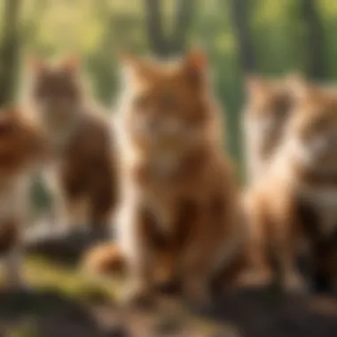 Bravery in Battle: ThunderClan Warriors A battle scene depicting the bravery of ThunderClan warriors