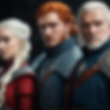 Key Characters of A Song of Ice and Fire Artistic representation of key characters from A Song of Ice and Fire