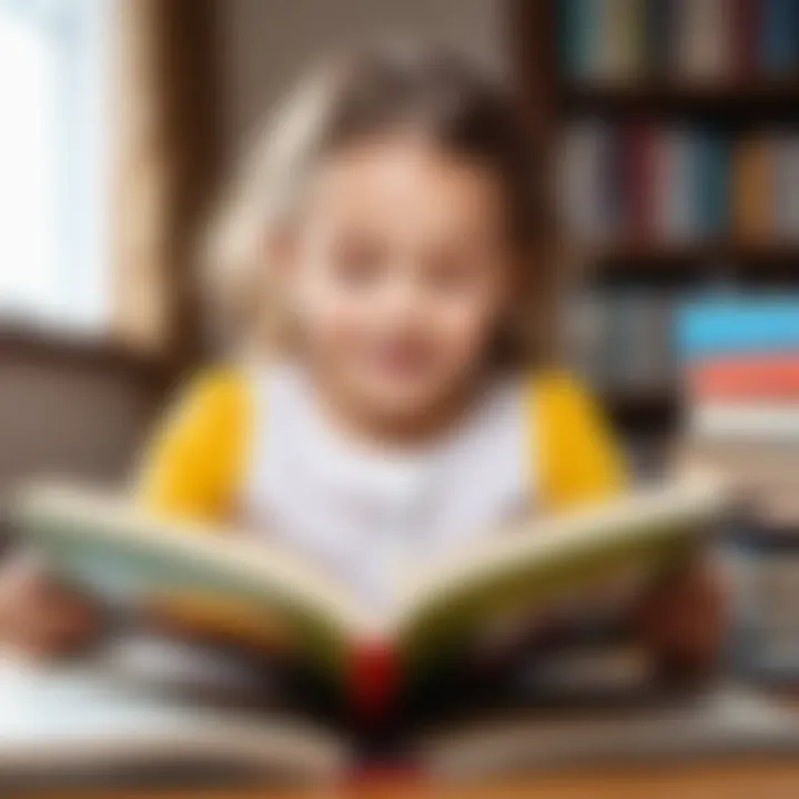 A child engaged in reading a picture book, illustrating the joy of learning.