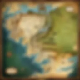 Map of Middle-earth depicting key locations