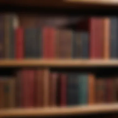 Timeless Works of Classic Literature A collection of classic literature books on a wooden shelf