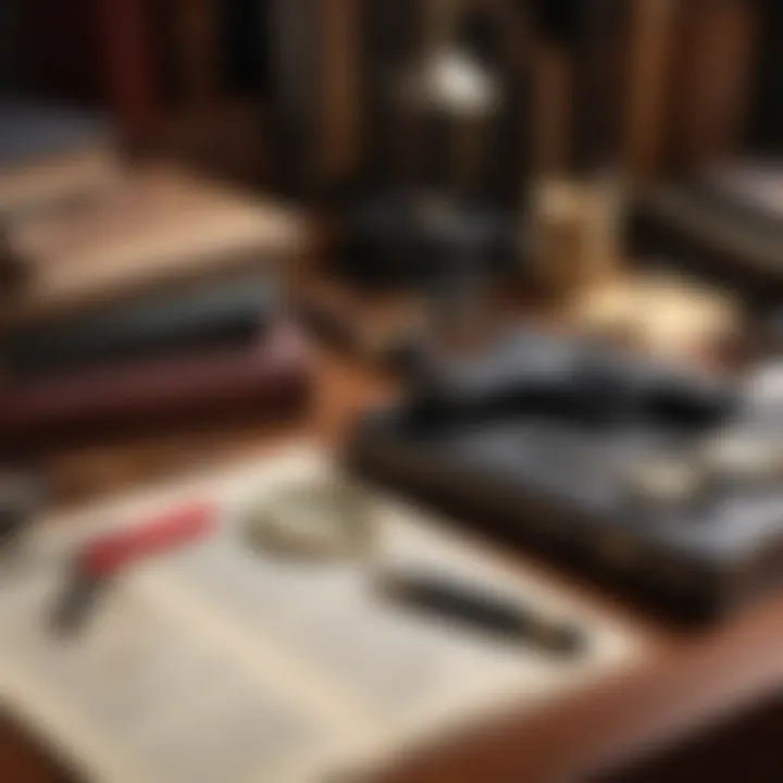 A modern detective’s workspace filled with clues and tools