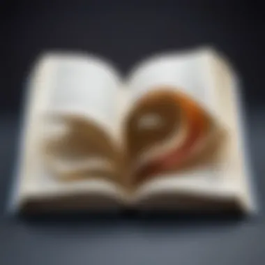 Ideas Unraveled from Pages An abstract representation of thought provoking concepts emerging from an open book