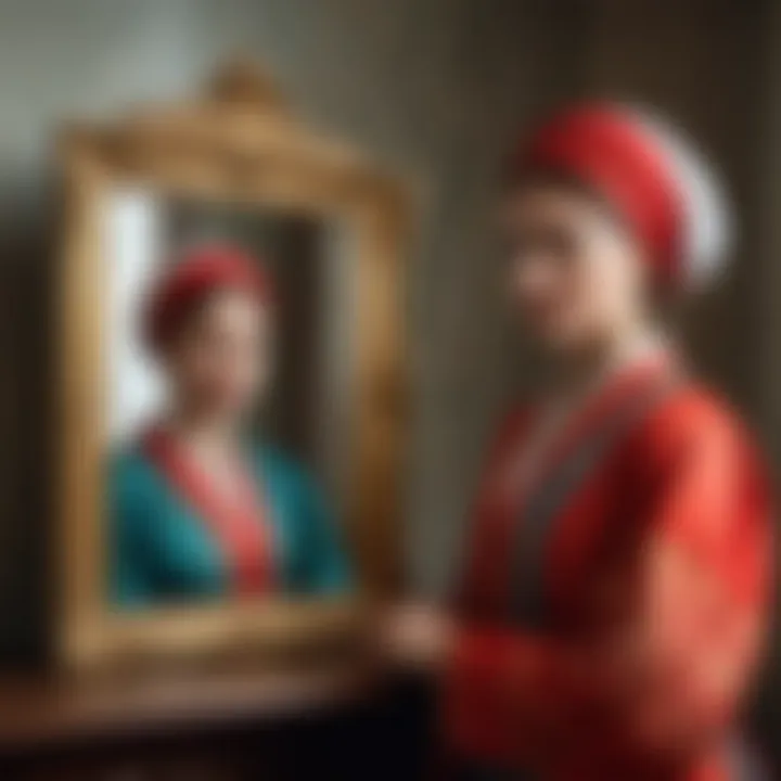 Artistic depiction of cultural reflection through characters
