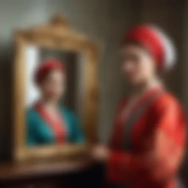 Characters as Mirrors of Culture Artistic depiction of cultural reflection through characters