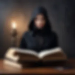 Conceptual representation of darkling themes in art