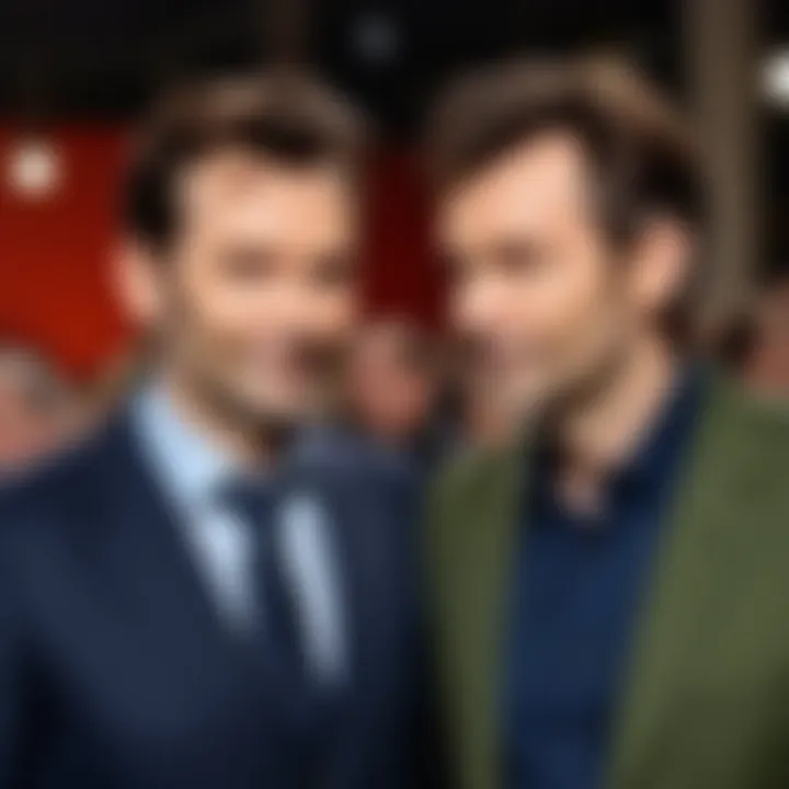 David Tennant and Michael Sheen together at a theatrical event showcasing their friendship.