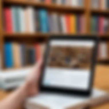 Navigating Online Resources for Book Purchases A digital device displaying online book purchasing options