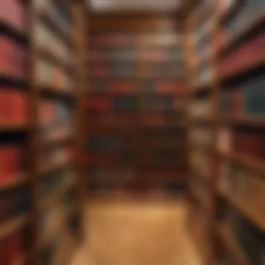 Bookshelves filled with a variety of literary works