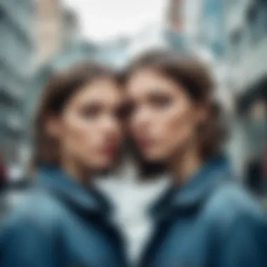 Mirroring the Dystopian Society A shattered mirror reflecting a distorted society