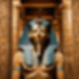 A depiction of ancient Egyptian gods in a temple