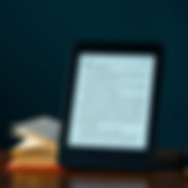 Elegant design of an e-reader showcasing its sleek features