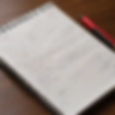 Exploring Psychological Themes A notepad with notes on psychological themes in literature