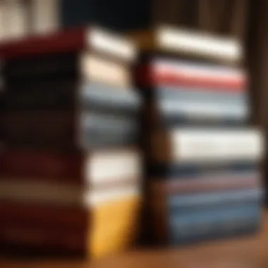 Timeless Classics A stack of classic novels with a vintage feel