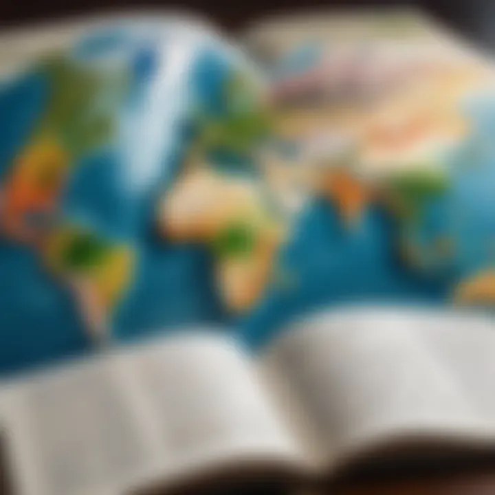 Global map highlighting reading habits across different regions