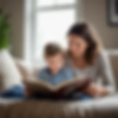 Parent reading with child in a cozy setting