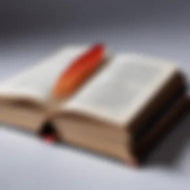 Literary Journeys An open book with a quill depicting literary exploration