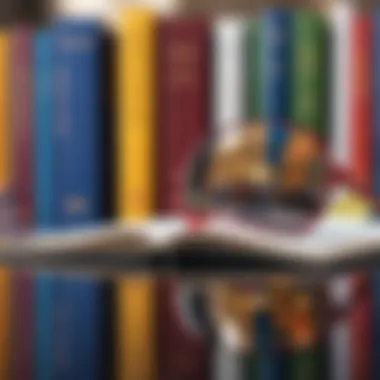 Literature's Reflection on Society A reflective scene capturing the impact of literature on society