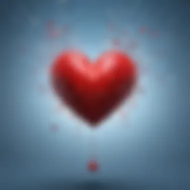 The Mind's Canvas: Love-Related Symbols An abstract representation of the mind with love-related symbols floating within