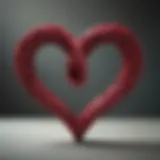 A surreal depiction of intertwined hearts symbolizing complex emotions