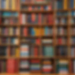 A vibrant library filled with comedy books