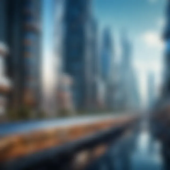 A futuristic cityscape illustrating advanced technology in science fiction literature