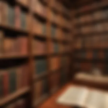 A vintage library filled with historical texts