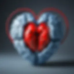 A heart symbol intertwined with a brain, representing the connection between love and psychology.