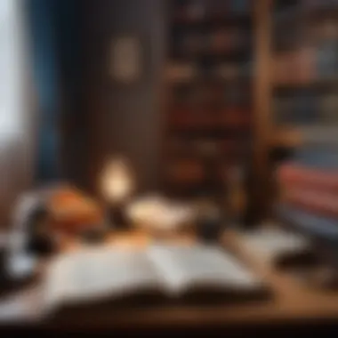 Immersive Reading Experience A serene reading nook with Russian detective novels displayed prominently